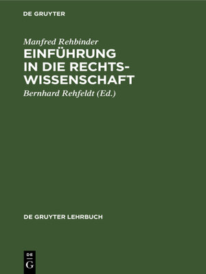 cover image of Einführung in die Rechtswissenschaft